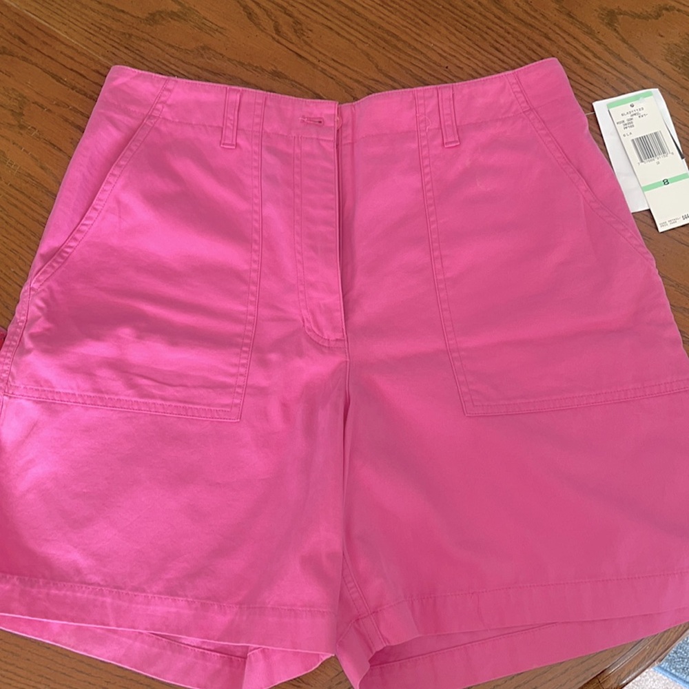 Ladies pink cargo shorts size 8. New